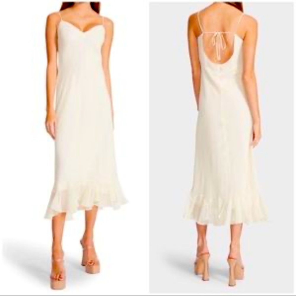 Betsey Johnson Gem Embroidered Off White Embellished MIDI Slip Dress​​​